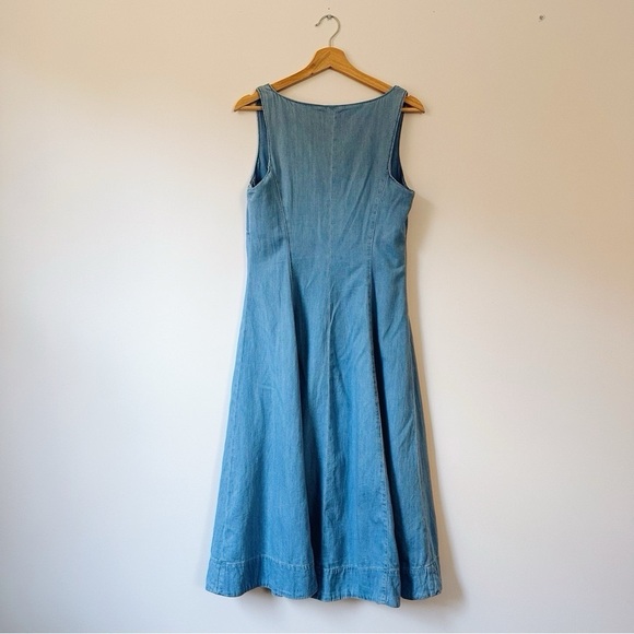 Reformation Sebastien Denim Midi Dress Blue - Picture 7 of 9